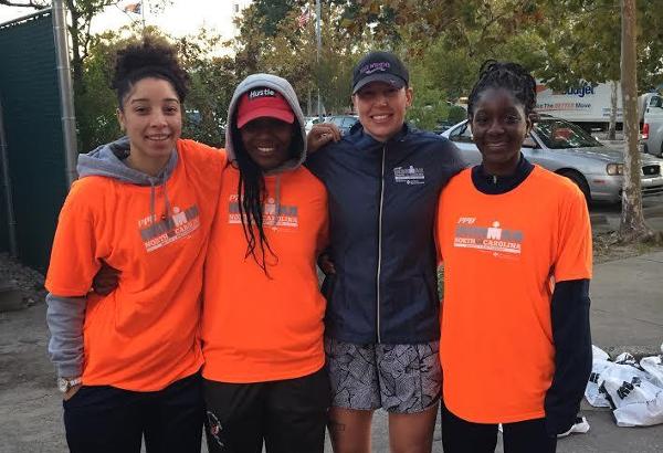 Women's Basketball Team Volunteers At Ironman North Carolina